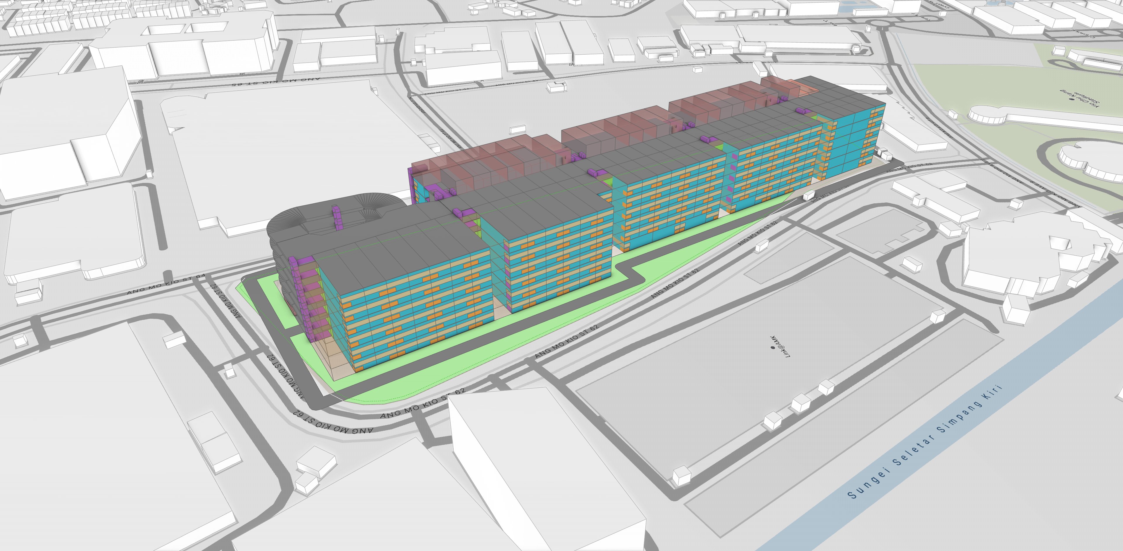 Multi-storey industrial render