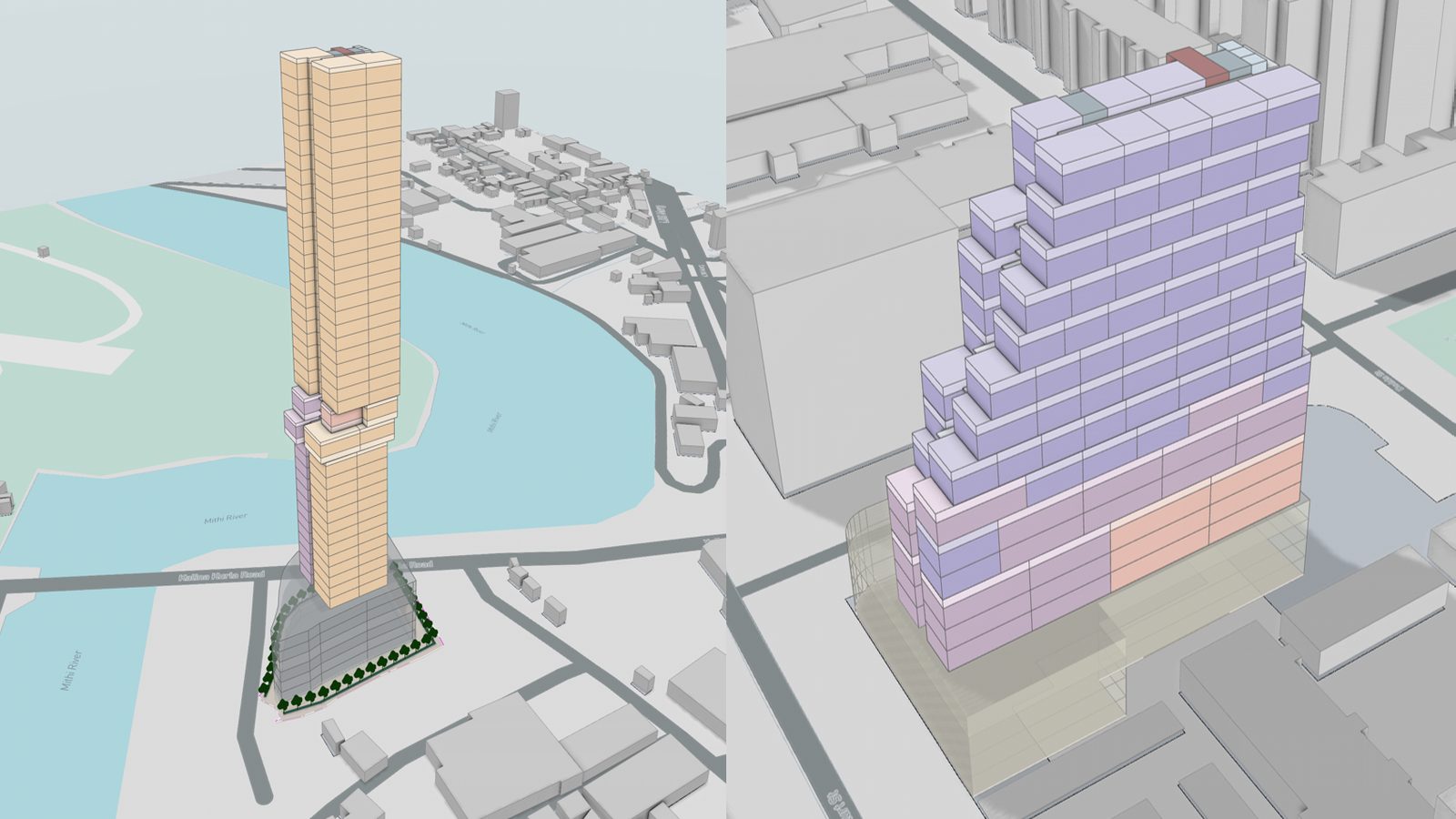 Customized high rise tower render